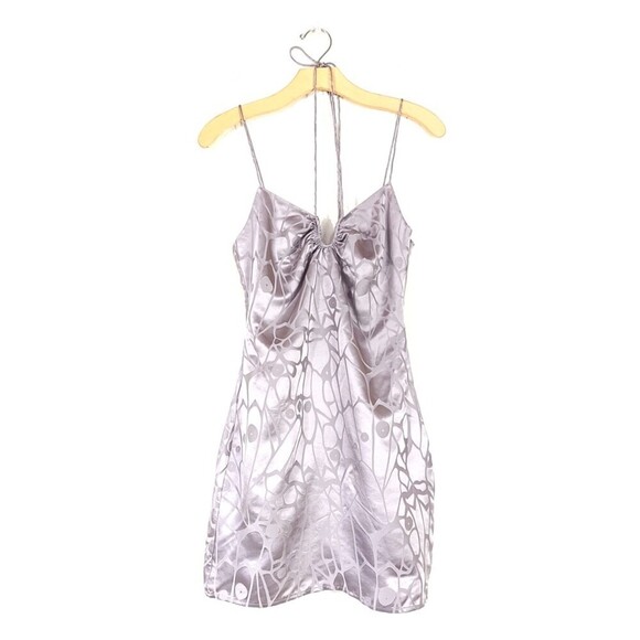 NWT Anine Bing 100% Silk Papillon Fairy Mini Dress Ash Violet Butterfly Ethereal - Picture 2 of 15